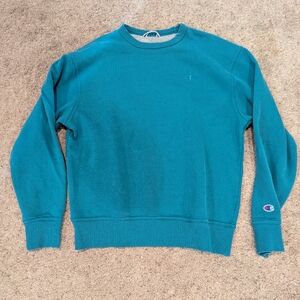 Vintage Men's M Champion Pullover Sweatshirt Aqua Blue